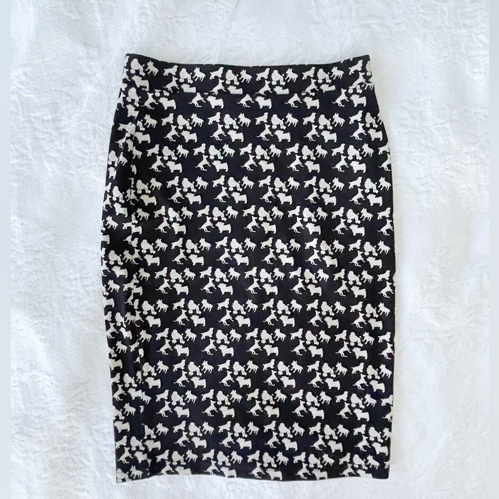 NWT By Henry Holland Doggy Print Pencil Skirt Stretchy Dogs US Size 6 UK 10